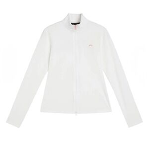 J.Lindeberg Womens White Full Zip Golf Mid Layer Floral Bridge Logo Jacket Sz L